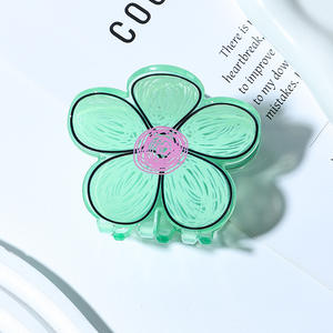 Accessoires pour cheveux coréens, pince à cheveux en acrylique, pince à cheveux en plastique pour femmes, pinces à cheveux en forme de fleur - Product Image 3