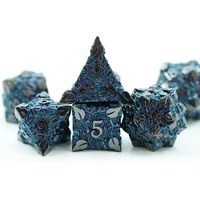 Lot de 7 dés RPG polyédriques pour jeu Dungeons & Dragons Dés en alliage de zinc à pointes pour joueurs du MDN