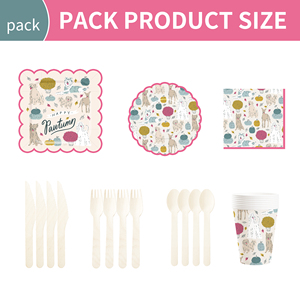 DAMAI New Design Animal Theme Children's Birthday <b>Paper</b> Plate Napkin <b>Tablecloth</b> Party Supplies Disposable Party Tableware Sets - Product Image 6