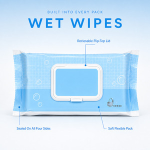 Caja de pañuelos faciales suaves de 1 capa con tapa abatible para uso hotelero, diseño azul - Product Image 4
