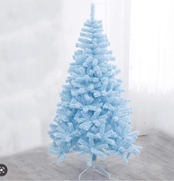 En gros Pas Cher Artificiel 7.5 FT Floqué Bleu Neige Prelit Arbre De Noël