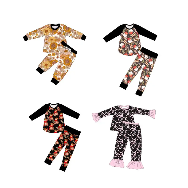 Christmas Clothes High Quality Toddler Baby Toddler Girls Sleepwear Custom Wholesale Two Pieces Kids Pajamas Sets