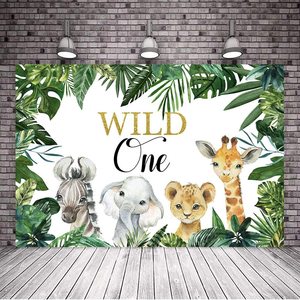 Sfondo per Foto '<span class=keywords><strong>Wild</strong></span> <span class=keywords><strong>One</strong></span>' con Animali della Giungla per Primo Compleanno, Banner in Vinile 7x5ft Dorato per Feste di Compleanno '<span class=keywords><strong>Wild</strong></span> <span class=keywords><strong>One</strong></span>' - Product Image 2