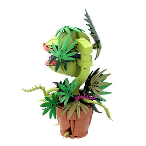 322 Piezas MOC Bloques de Construcción Serie Películas de Terror - Figuras de Terror de Personajes Comiendo Flores en Macetas, Regalo Ideal para Fiestas - Product Image 5