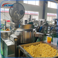Industriële popcornmachine 50kg/uur automatische gas-elektrische caramel popcorn productielijn voor popcornfabriek