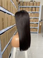 16A SDD 5X5 corto doble dibujado vietnamita pelo crudo encaje frontal pelucas Vietnam pelo hueso recto Bob pelucas para mujeres negras