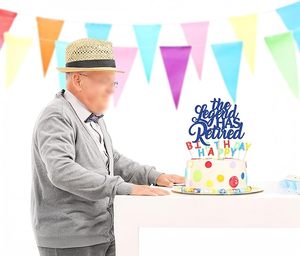 1 ชิ้น ท็อปเปอร์เค้กสีฟ้ากลิตเตอร์ ลาย The Legend Has Retired ตกแต่งเค้ก ขอบคุณสำหรับการเกษียณอย่างมีเกียรติ ลาลาที่มีความเครียด ต้อนรับเงินบำนาญ - Product Image 4