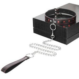 Collar de cuero esclavo BDSM <span class=keywords><strong>con</strong></span> correa juegos para adultos sexo Bondage restricción cuello puños fetiche Collar erótico juguetes sexuales para mujeres y <span class=keywords><strong>hombres</strong></span> - Product Image 2