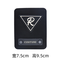 Autocollant de patch de marque de mode noire étiquette en cuir à Double clou avec pour Velcro métal pour étiquette décorative de poitrine de vêtements d'extérieur