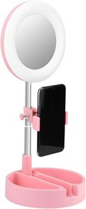 <b>LED</b> Selfie Video Halo Ring <b>Light</b> <b>Makeup</b> <b>Mirror</b> Phone Holder Live Stream YouTube TikTok 3500K Warm White IP44 Adjustable Height - Product Image 3
