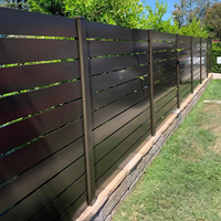 Panneaux de clôture horizontaux en aluminium pour extérieur avec finition noire thermolaquée résistante à la corrosion