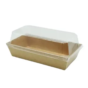 Лидер продаж, упаковочная коробка для сэндвич-тортов, Одноразовый бумажный поднос для суши с прозрачной крышкой