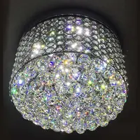 Krom cilalı modern LED cilası K9 için temizle kristal tavan lambası odası