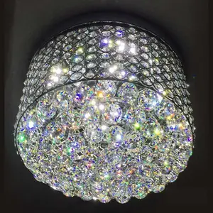 Krom modern LED parlaklık K9 temizle kristal tavan lambası odası için