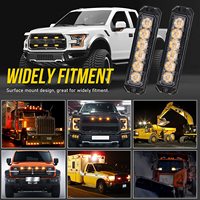 6-LED 6W 17-Mode Clignotant Mini Side Marker Light ambre couleur Flush Mount Design Led Stroboscope Lumières pour Camions Voitures Véhicules