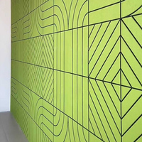 Panneaux en feutre PET gravés multi-motifs HENGJIU Architectural Relief, traitement acoustique de luxe bicolore pour les murs d'hôtels et de bureaux
