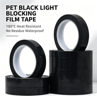 Pita Perekat Film Hitam PET Tahan Suhu Tinggi Tahan Air Perekat Akrilik Tanpa Bekas Satu Sisi Lampu LED