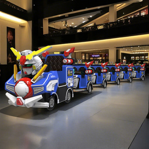 Haojile รถไฟวิ่งตามธีมนักรบ <span class=keywords><strong>GUNDAM</strong></span> ไฟฟ้าขนาดเล็กพร้อมระบบเกมแบบโต้ตอบไฟ LED สำหรับสวนสนุก - Product Image 6