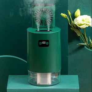 2022 Baru USB Pengisian Humidifier Udara dengan Kipas Pengangkat Pemurni Mini Portabel untuk Rumah dengan Kipas Baterai 4000 MAh