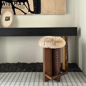 Wisemax đồ nội thất phong cách thiết kế đồ nội thất phòng khách khung gỗ cừu len vòng chân phần còn lại footstool Ottoman cho nhà hàng - Product Image 1