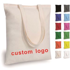 Sac fourre-tout en toile de coton réutilisable de 6 oz avec logo personnalisé et longue poignée pour la publicité, la promotion, les cadeaux et le calicot - Product Image 1