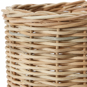 Juego de Cestas de Almacenamiento Cilíndricas de Ratán Tejido a Mano - Macetas de Mimbre Natural y Contenedores Organizadores Multiusos para el Hogar al por Mayor - Product Image 1