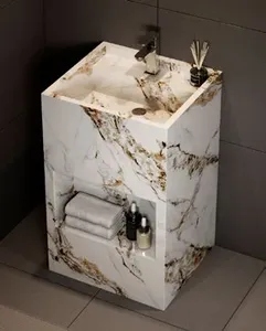 Offre Spéciale moderne hôtel sanitaire autoportant une <span class=keywords><strong>colonne</strong></span> Lavabo évier <span class=keywords><strong>pas</strong></span> <span class=keywords><strong>cher</strong></span> plaque de roche salle de bain lavabo armoire - Product Image 6
