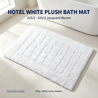 Tapis de bain en coton 100% pour hôtel et spa, blanc, moelleux, antidérapant, pour salle de bain, chambre, paillasson, logo personnalisé, vente en gros, usine