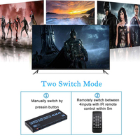 Répartiteur de signal HDMI 4 entrées 4 sorties, boîte de sortie, avec extracteur EDID, télécommande IR, prise en charge de convertisseur de matrice 4K HDCP 2.2 HDR, V2.0