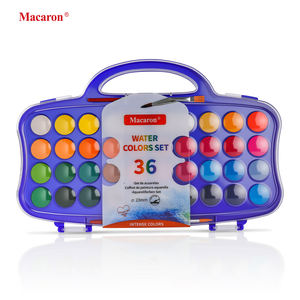Набор акварельных красок Macaron 36 цветов, с кистями из массива дерева, губками, профессиональные, стойкие, для детей, для холста и бумаги - Product Image 1