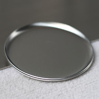 Ronde plaat van roestvrij staal, enkelwandig, geborsteld, metalen serveerschaal voor thuis, restaurant, kamperen
