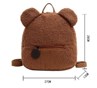 Sac à dos en peluche personnalisé avec logo, mini-sac à dos ours en peluche pour tout-petits, sac d'école mignon pour enfants garçons et filles