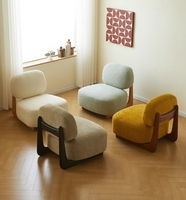 Style minimaliste laine d'alpaga solide japonais sol paresseux chaise de loisirs Internet célébrité lumière simple bois canapé chaise