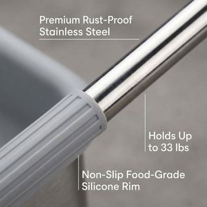 Égouttoir à vaisselle sur roulettes avec bord en silicone gris clair, tapis égouttoir pliable multifonction en acier inoxydable pour évier - Product Image 4