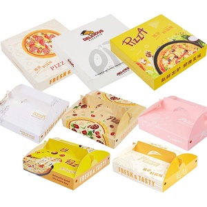 Caja de pizza portátil con logotipo impreso personalizado al por mayor, embalaje de cartón blanco con mango en relieve con ventaja UV para uso artesanal - Product Image 6