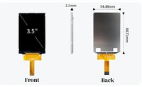 Module d'affichage LCD TFT 3,5 pouces, résolution 320x480, 350 nits, interface MIPI, puce ILI9488, type vertical.