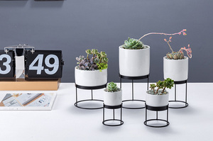 Nuovo vaso da fiori in ceramica con supporto vaso <span class=keywords><strong>per</strong></span> <span class=keywords><strong>piante</strong></span> da interno parete e scrivania con supporto <span class=keywords><strong>per</strong></span> erbe in metallo orchidee cactus <span class=keywords><strong>vasi</strong></span> <span class=keywords><strong>per</strong></span> <span class=keywords><strong>piante</strong></span> succulente - Product Image 2