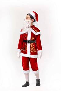 ลดราคา ชุดเด็กกำมะหยี่สีแดง ชุดคริสต์มาสสำหรับเด็ก ซานตาเด็ก คอสเพลย์ เสื้อผ้าแฟนซี - Product Image 6