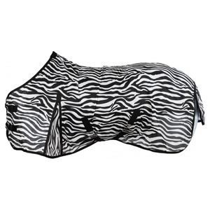 Couverture anti-mouches pour cheval à imprimé zèbre, en maille, légère, pour l'été, pour l'équitation - Product Image 1