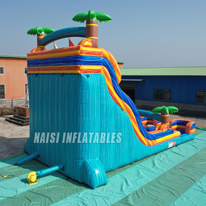 Toboggan aquatique gonflable tropical géant de 23 pieds de haut <span class=keywords><strong>avec</strong></span> deux piscines, usage commercial, toboggan aquatique à double piste, <span class=keywords><strong>location</strong></span> de château gonflable - Product Image 2