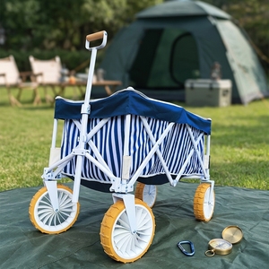 Chariot <span class=keywords><strong>de</strong></span> plage à roulettes avec grandes roues, chariot robuste pour <span class=keywords><strong>le</strong></span> sable, <span class=keywords><strong>le</strong></span> <span class=keywords><strong>camping</strong></span>, l'extérieur, OEM personnalisé - Product Image 5