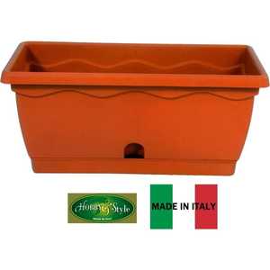 Vaso per Fiori Vulcano 50x20x16 cm con Vassoio Raccogligocce, Elegante Fioriera per Uso Interno ed Esterno - Product Image 2