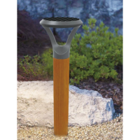 Lampadaire solaire LED extérieur pour pelouse et jardin 1-3W 120LM/W 3.2V 5AH en bois, batterie solaire, PC, aluminium 242XH700/H900/H2200MM