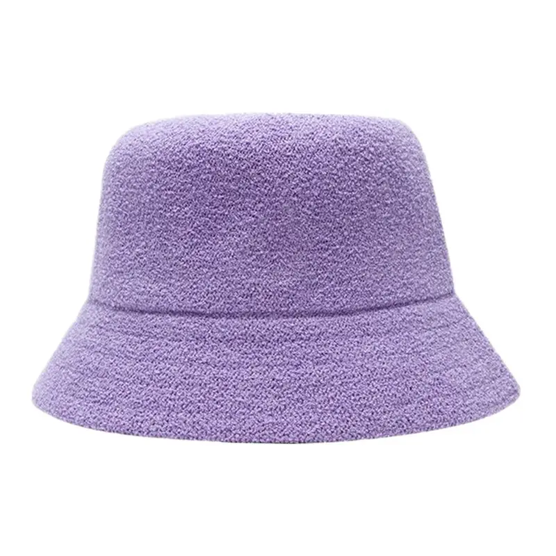 Классическая оптовая продажа, Высококачественная простая махровая ткань, пушистые дизайнерские шляпы-ведра для женщин