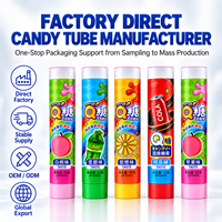 Tubes d'emballage pour bonbons de qualité alimentaire sans BPA, 40 ml, en aluminium et plastique, avec bouchon à vis, impression UV personnalisée pour chewing-gum