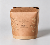 Emballage en carton blanc jetable imprimé sur mesure pour la vente à emporter de nourriture, boîte en papier pour riz et nouilles chinoises avec poignée