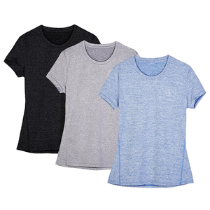 HS personalizado de alta calidad 95% <span class=keywords><strong>Merino</strong></span> <span class=keywords><strong>lana</strong></span> <span class=keywords><strong>camiseta</strong></span> 5% Spandex liso Deporte <span class=keywords><strong>Camiseta</strong></span> <span class=keywords><strong>mujer</strong></span> atlética señoras cliente impreso <span class=keywords><strong>camiseta</strong></span> - Product Image 2