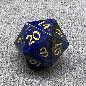 Venta al por mayor de 7 dados poliédricos de lapislázuli inspirados en gemas para juegos de mesa y cartas, dados de juego de 16-24 mm, marca Nian, empaque en bolsa de terciopelo. - Product Image 3