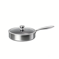 Ensemble de casseroles de luxe moderne en acier inoxydable triple couche antiadhésif nid d'abeille, 10 pièces, couvercles en verre, cuisson saine, 20/24/28/32 cm