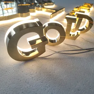 Пользовательские 3d вывески с подсветкой логотипа светящиеся буквы Популярные 3d буквы канала светодиодная подсветка знак компании светодиодный настенный знак письмо